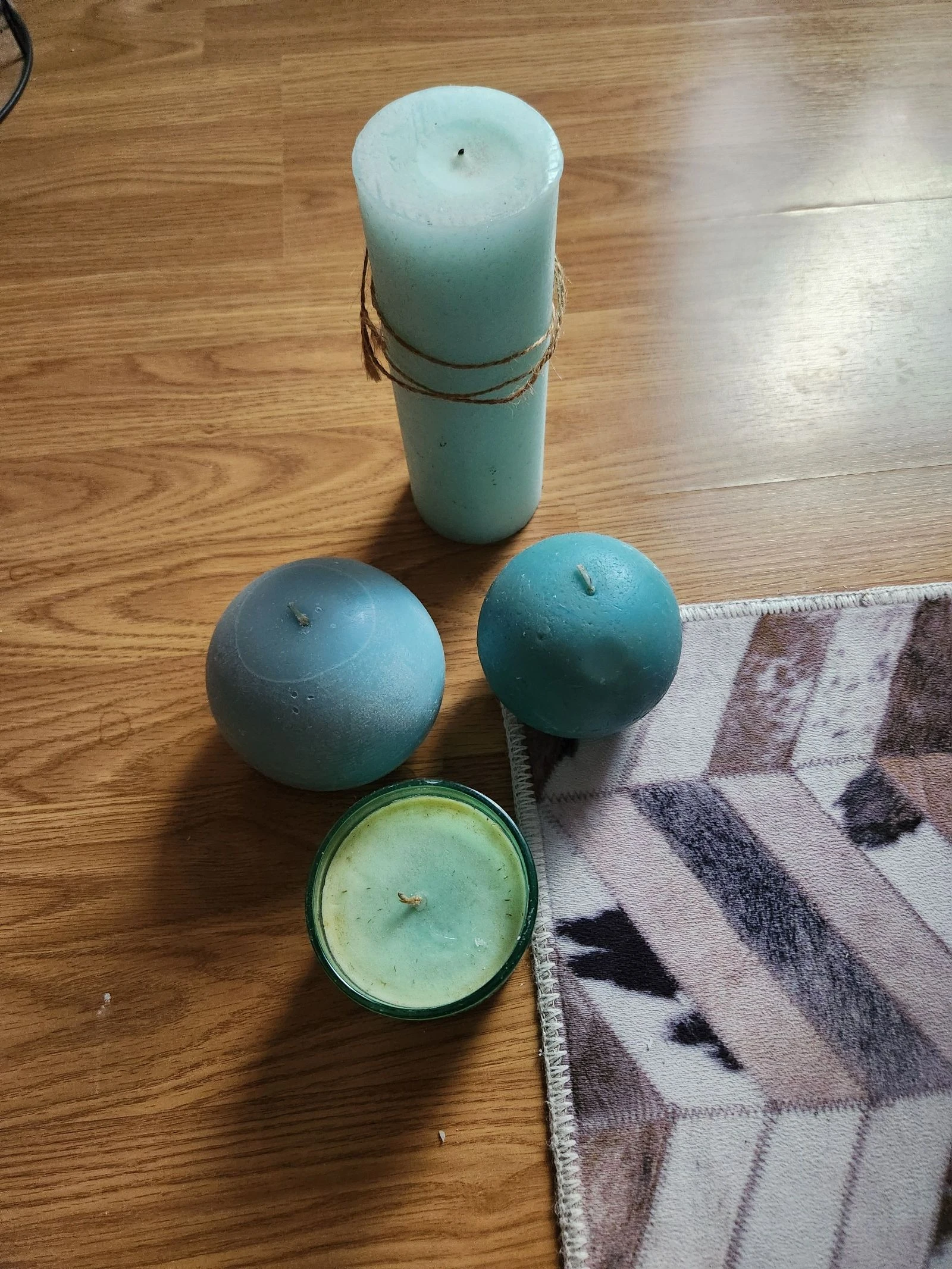 🩵4 velas grandes de cera azul🩵 – photo 2
